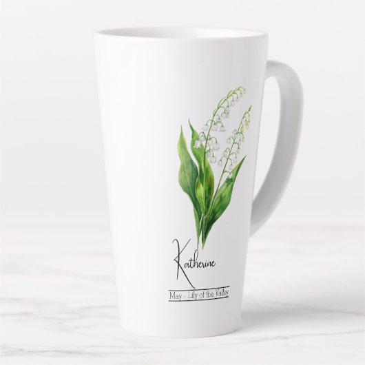 誕生月の花メイ・リリー・オブ・ザ・バレー カフェラテマグ (右アングル)