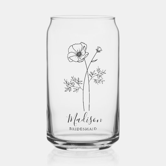 誕生月の花10月コスモス花嫁 ガラス缶 (正面)