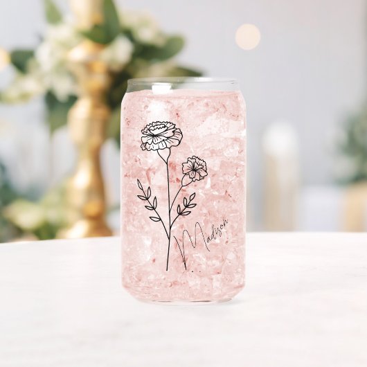 誕生月の花10月マリゴールドのブライドメイド ガラス缶 (インサイチュ (ウェディング))