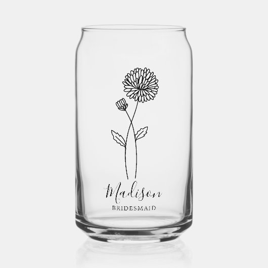 誕生月の花11月菊の花嫁 ガラス缶 (正面)