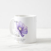 誕生月の花2月カスタマイズギフト コーヒーマグカップ (正面左)