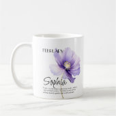 誕生月の花2月カスタマイズギフト コーヒーマグカップ (左)