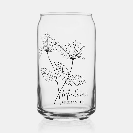 誕生月の花6月ハニーサックル花嫁 ガラス缶 (正面)