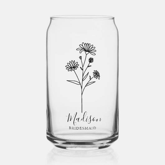 誕生月の花9月アスターの花嫁 ガラス缶 (正面)