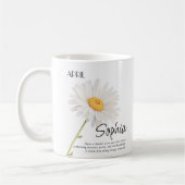 誕生月の花 アプリル フラワー オーダーメイド コーヒーマグカップ (左)