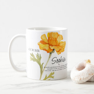 誕生月の花 オリジナル10月 コーヒーマグカップ
