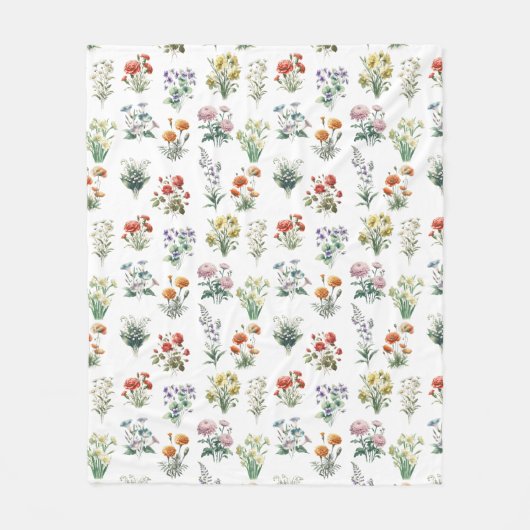 誕生月の花 フリースブランケット (正面)