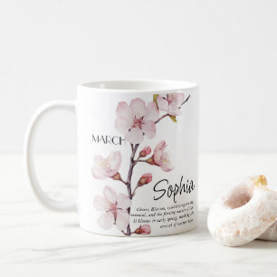 誕生月の花 マーち花 オーダーメイド コーヒーマグカップ