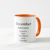 誕生月の花–12月のパーソナライズされたマグカップ マグカップ (正面右)