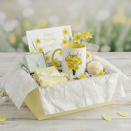 誕生月の花–3月のパーソナライズされたマグカップ マグカップ