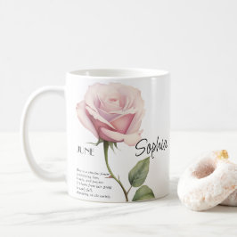 誕生月の6月 花のカスタマイズギフト コーヒーマグカップ
