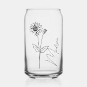 誕生月フラワーエイプリルデイジーブライドメイド名 ガラス缶 (正面)