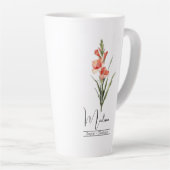 誕生月フラワーグラジオラス威厳がある カフェラテマグ (右アングル)