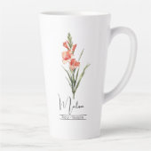 誕生月フラワーグラジオラス威厳がある カフェラテマグ (右)