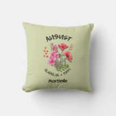 誕生月フラワーグ威厳があるロパーソナライズされたーン クッション (正面)