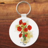 誕生月生まれの花威厳があるケシ キーホルダー (正面)
