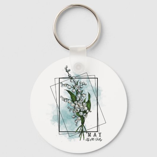 誕生月生まれ花5月リリー・オブ・ザ・バレー キーホルダー (正面)