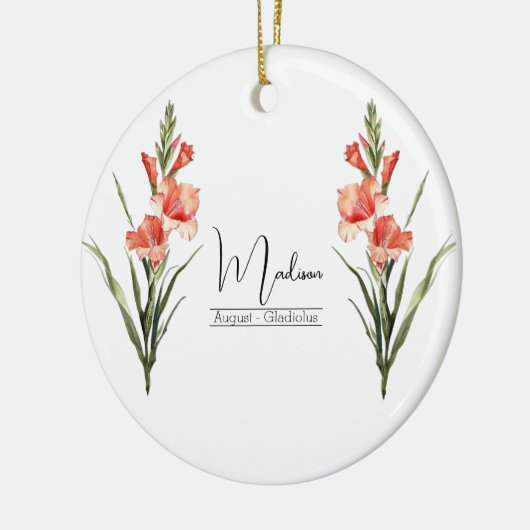 誕生月花グラジオラス威厳があるオーナメント セラミックオーナメント (左)