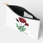 誕生月花ポピー威厳があるピー アクセサリーポーチ (見開き)