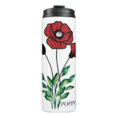 誕生月花ポピー威厳があるピー タンブラー (正面)