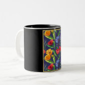 誕生月花ポピー威厳があるピー ツートーンマグカップ (正面左)