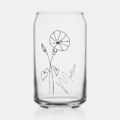 誕生月花モーニング威厳があるグローリーブリーズメイド ガラス缶 (正面)