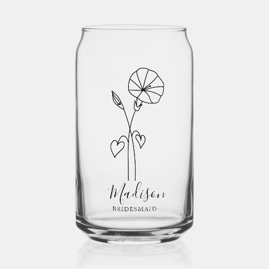 誕生月花モーニング威厳があるグローリーブリーズメイド ガラス缶 (正面)