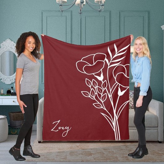 誕生月花九月書名 フリースブランケット