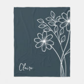 誕生月花十月書名 フリースブランケット (正面)