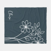 誕生月花十月書名 フリースブランケット (正面(横))