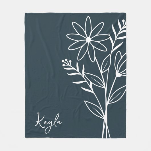 誕生月花四月書名 フリースブランケット (正面)