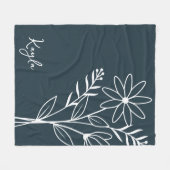 誕生月花四月書名 フリースブランケット (正面(横))