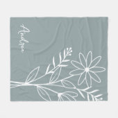 誕生月花四月書名 フリースブランケット (正面(横))