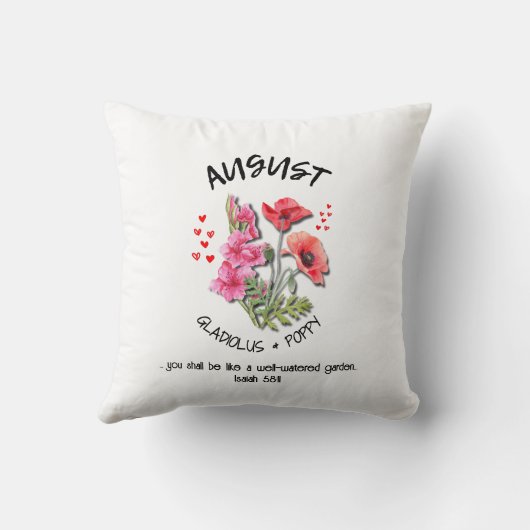 誕生月花威厳があるカスタムキリスト教 クッション (裏面)