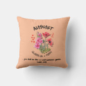 誕生月花威厳があるカスタムクリスチャンピーチ クッション (裏面)