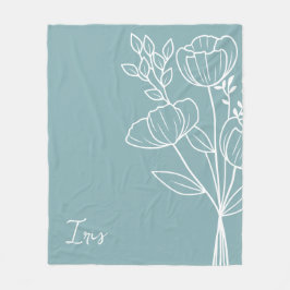 誕生月花威厳がある書名 フリースブランケット