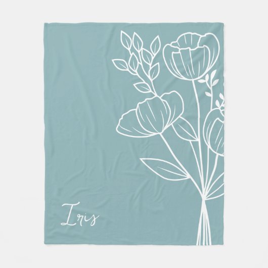 誕生月花威厳がある書名 フリースブランケット (正面)