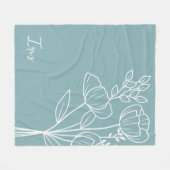 誕生月花威厳がある書名 フリースブランケット (正面(横))