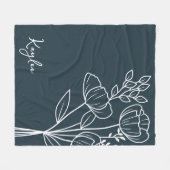 誕生月花威厳がある書名 フリースブランケット (正面(横))