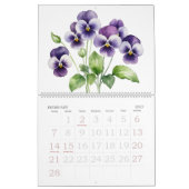 誕生月花水彩フローラ カレンダー (2月 2027)