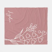 誕生月花舞書名 フリースブランケット (正面(横))