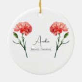 誕生月花1月カーネーションオーナメント セラミックオーナメント (裏面)