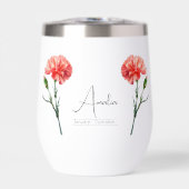 誕生月花1月カーネーションワインタンブラー (正面)