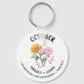 誕生月花10月クリスチャン キーホルダー (正面)