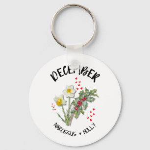 誕生月花12月クリスチャン キーホルダー