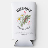 誕生月花12月クリスチャン スリム缶クーラー (正面)