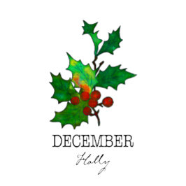 誕生月花12月ホリー Tシャツ