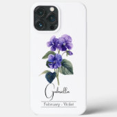 誕生月花2月バイオレット Case-Mate iPhoneケース (裏面)