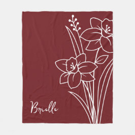 誕生月花3月書名 フリースブランケット