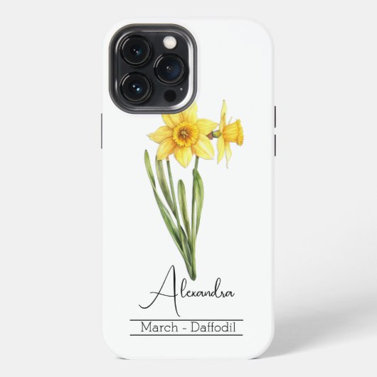 誕生月花3月水仙アクリル iPhoneケース (裏面)